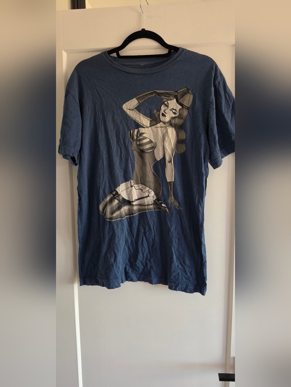 Navy Graphic Pin-Up Girl Tee